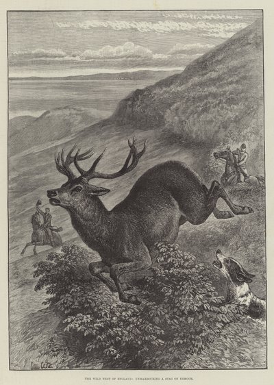 The Wild West of England, unharbouring a Stag on Exmoor by Samuel John Carter